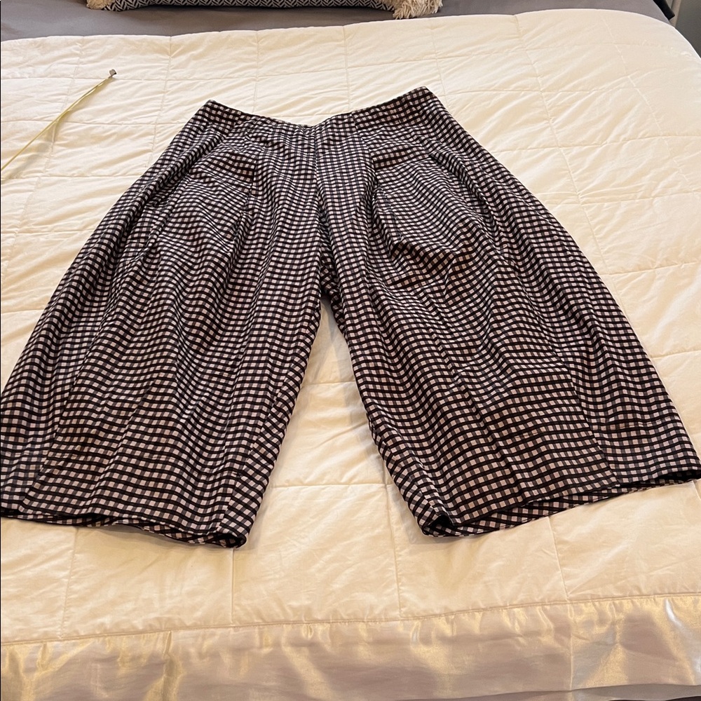 Lilith Culotte— Black  and light rose Checkered Cropped